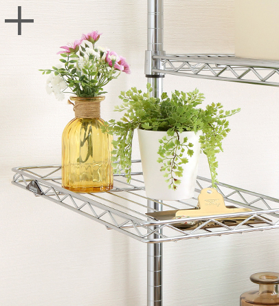 ハーフシェルフをスチールラックに追加