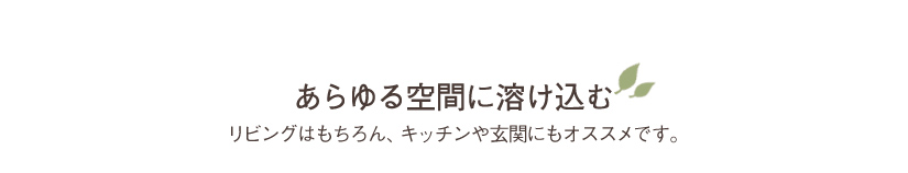 あらゆる空間に溶け込む