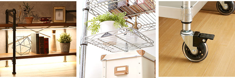 パーツ類 LEDライト、回転テーブル、クリアキャスター