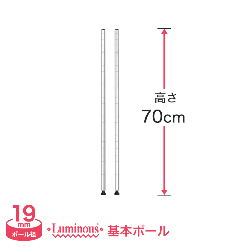 <h2>この商品はポール径19ｍｍです</h2><p>ホームユース(一般家庭)に好まれるサイズ感。ポール径25ｍｍよりも圧迫感がなく、スタイリッシュな印象が魅力。</p>