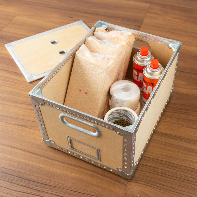 <h2>防災グッズや日用品の収納としても</h2><p>防災グッズなど、非常用としてストックしておきたい日用品の収納としてもピッタリです。</p>
