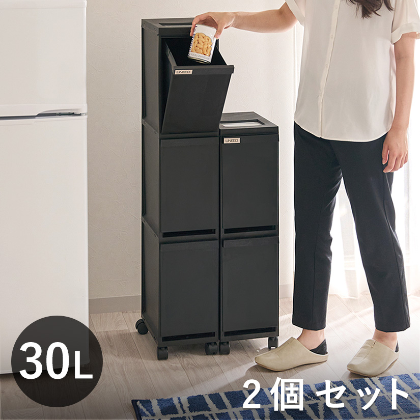 ブラック予約販売(5月中旬出荷予定)※ ゴミ箱 30L 2個セット ユニード